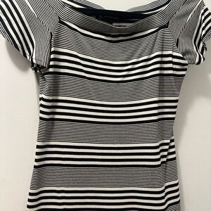 I.  N.  C.   Striped Black and White Women's Top